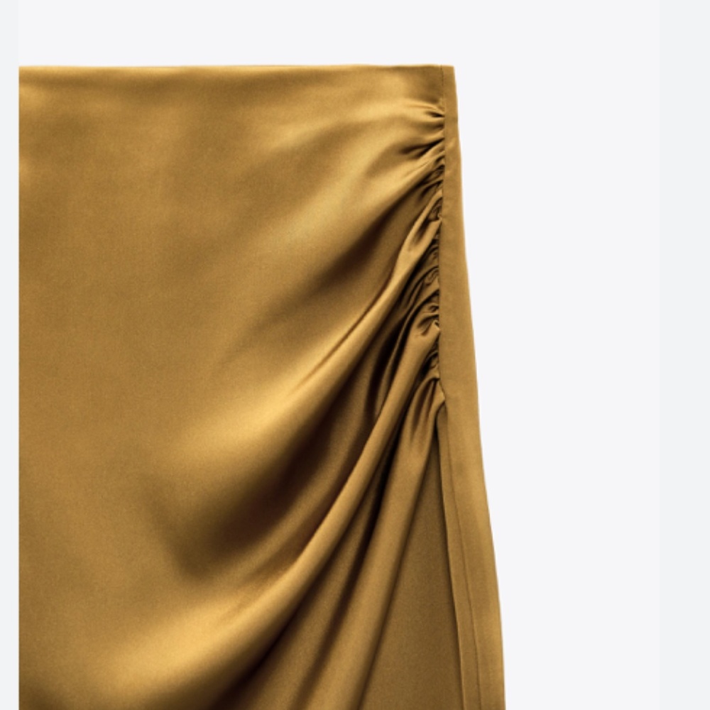 SATIN EFFECT RUCHED SKIRT - Picture 5 of 5